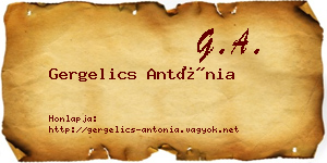 Gergelics Antónia névjegykártya
